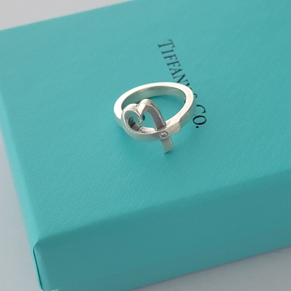 Tiffany & Co Sterling Silver Paloma Picasso Diamond Loving Heart Ring
